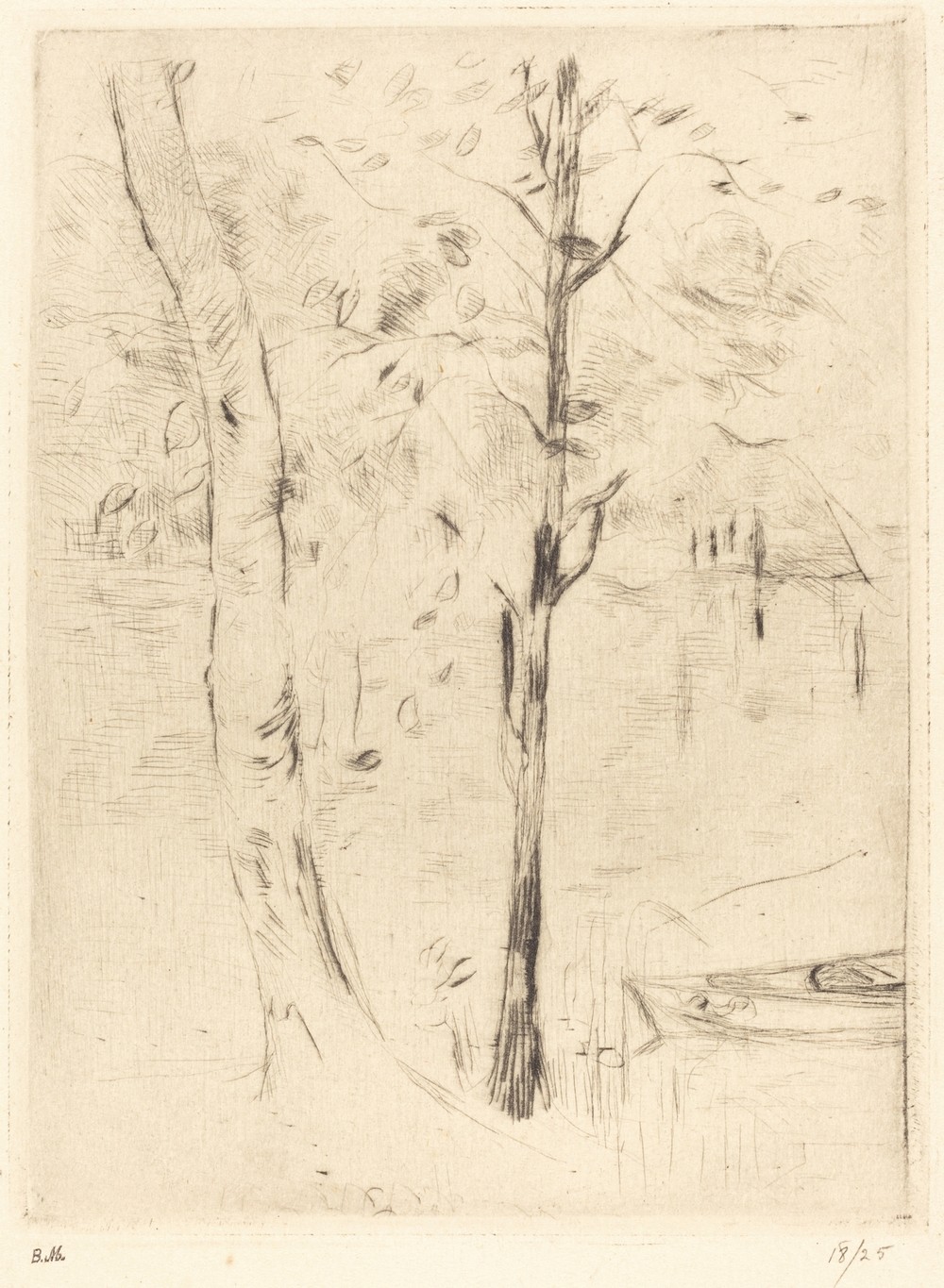 Lake with Rowboat