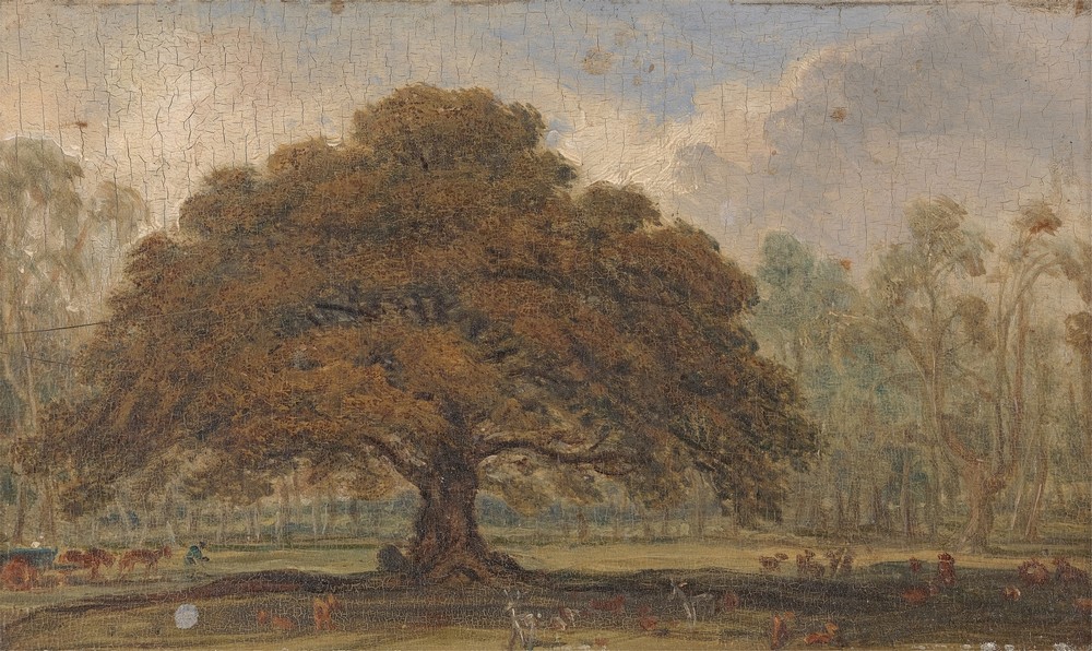 Landscape with Deer under ‘The Beggar’s Oak’, Dagot’s Park..,