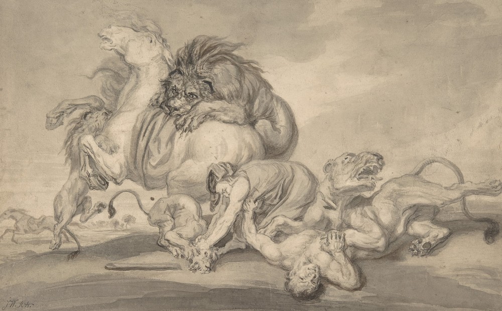 Lions Attacking Two Men and a Horse (1801–59)