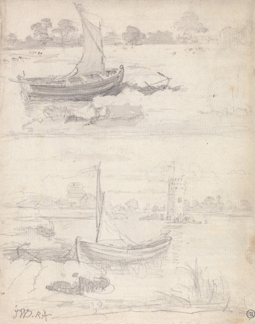 Studies of Boats on a Riverside
