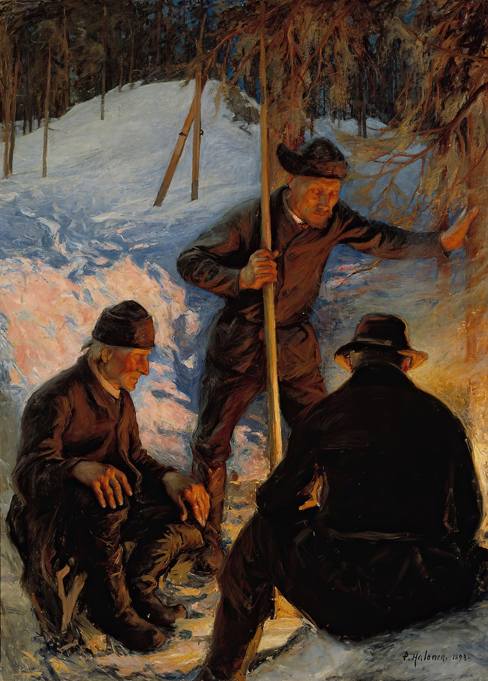 Lumberjacks around a Campfire