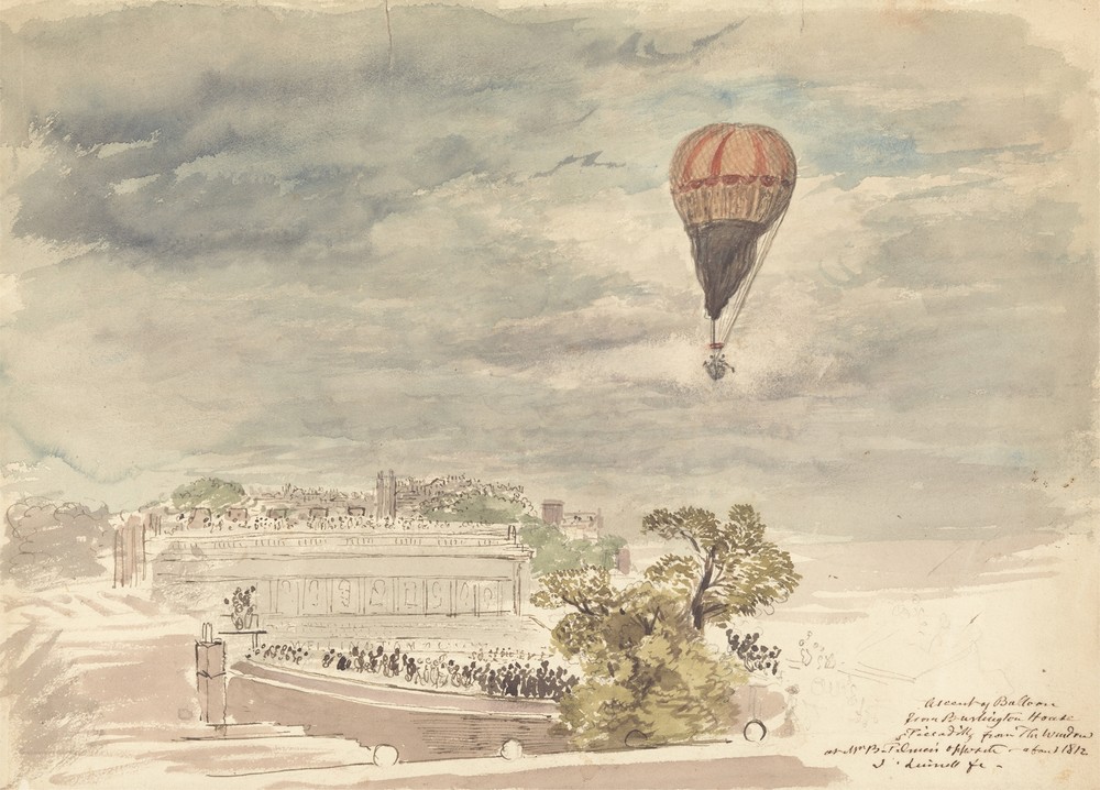 Ascent of Balloon from Burlington House, Piccadilly, from the Window at Mr. B. Palmer’s (after 1812)