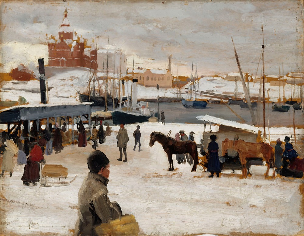 Winter Day In Helsinki Market Square, Study