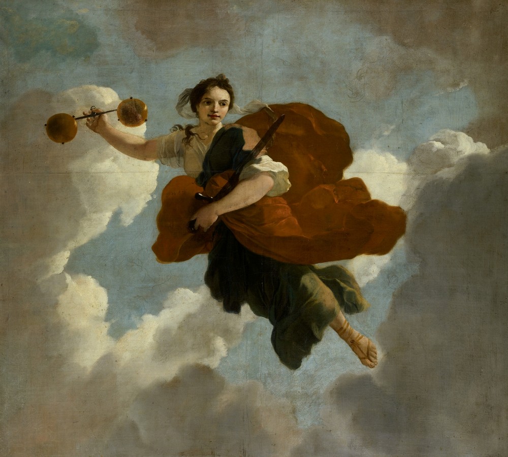 Justitia; Allegorische voorstelling van de verzorging van leprozen en onnozelen