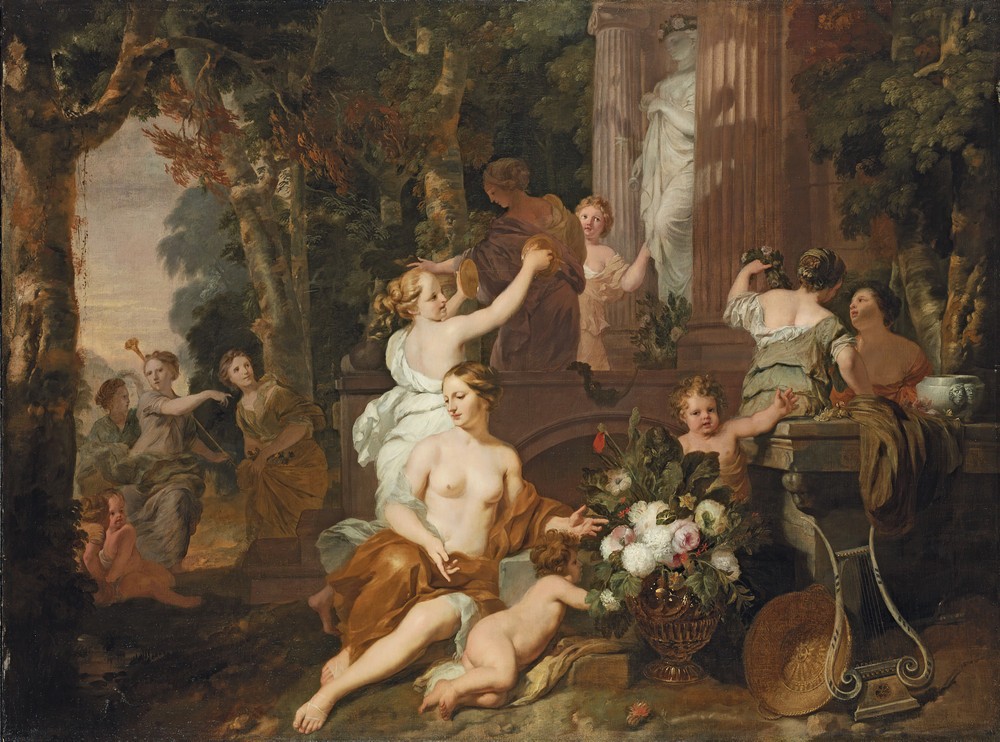 Nymphs And Bacchantes Paying Homage At The Temple Of Flora