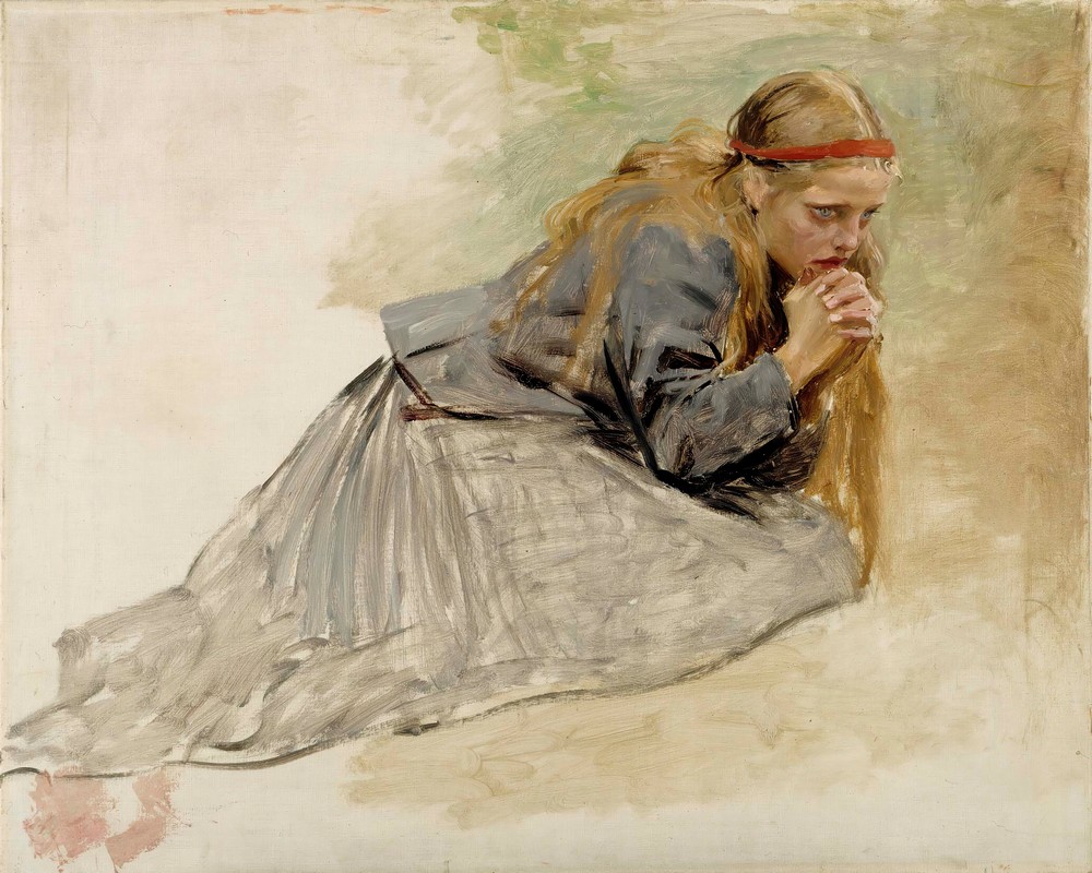 Mary Magdalene Kneeling, Study For The Christ And Mary Magdalene