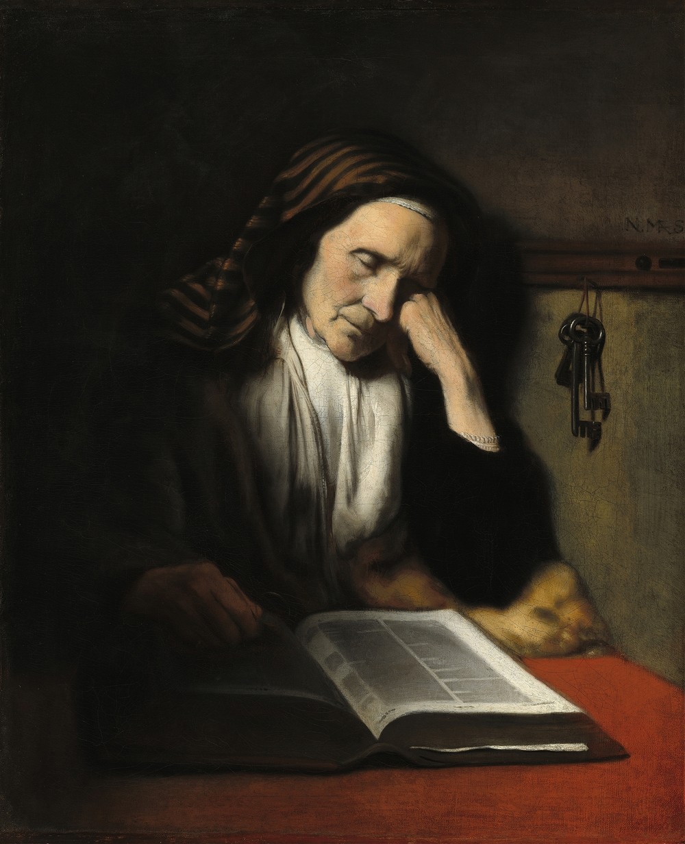 An Old Woman Dozing over a Book (c. 1655)