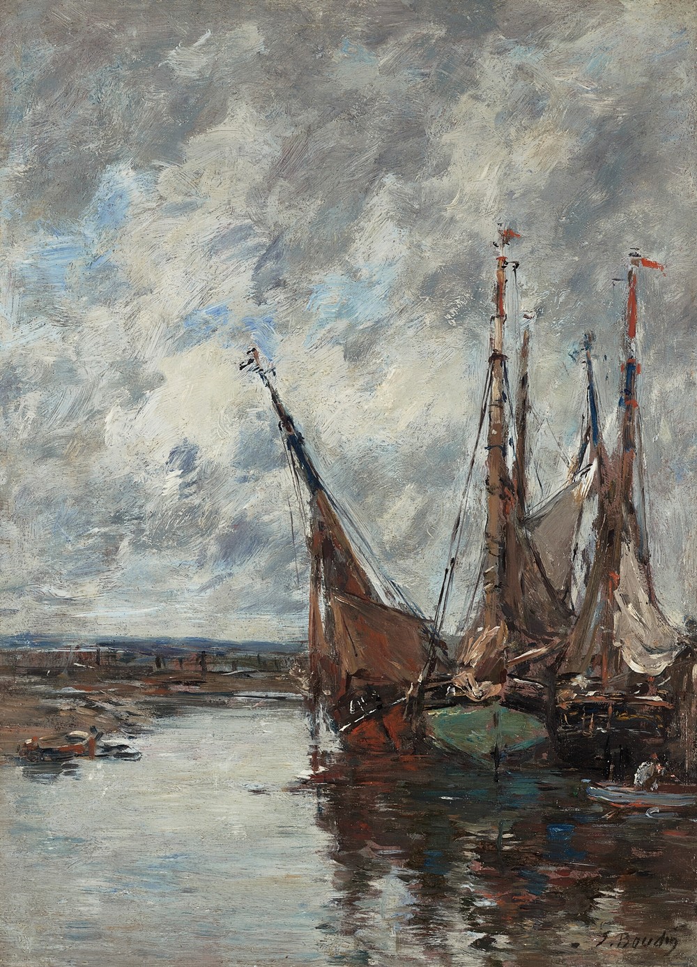 Trouville, voiliers échoués (circa 1883-1887)