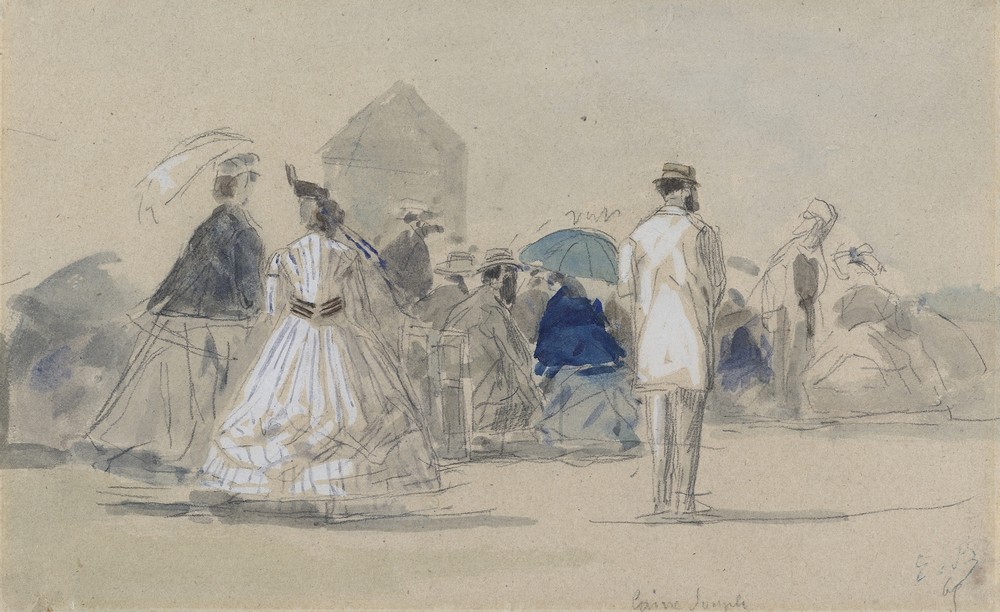 Crinolines on the Beach (c. 1865)