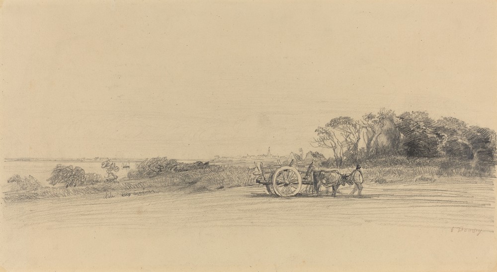 L’Ile aux Moines with Figure and Cart (c. 1858)