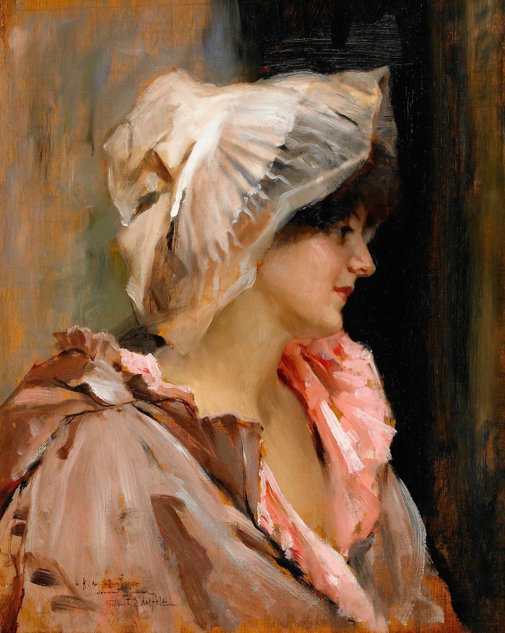 Parisian lady in a Peignoir
