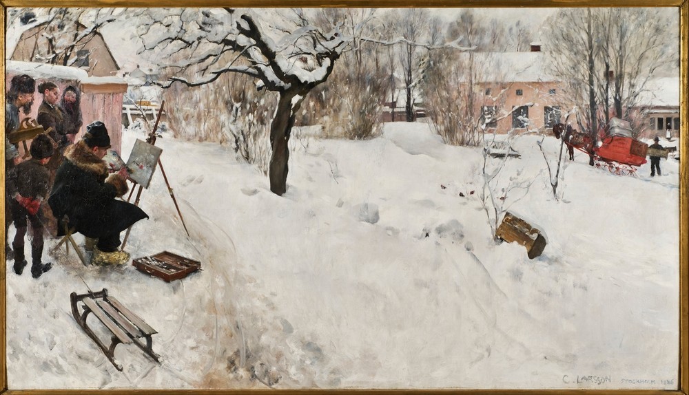 Open-Air Painter. Winter-Motif from Åsögatan 145, Stockholm