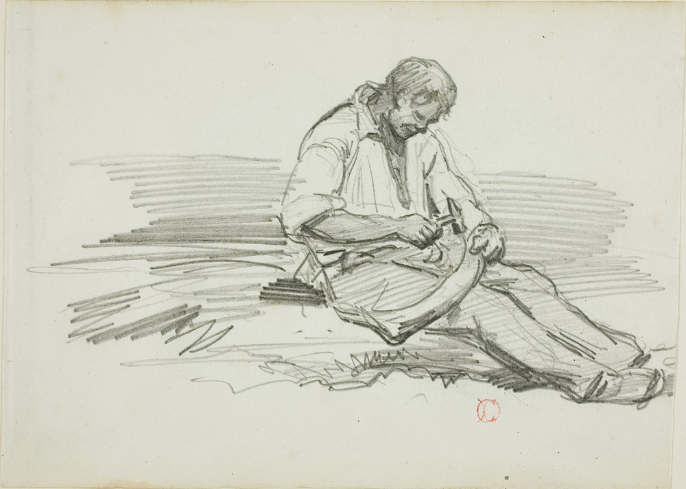 Man Mending Scythe (c. 1862)