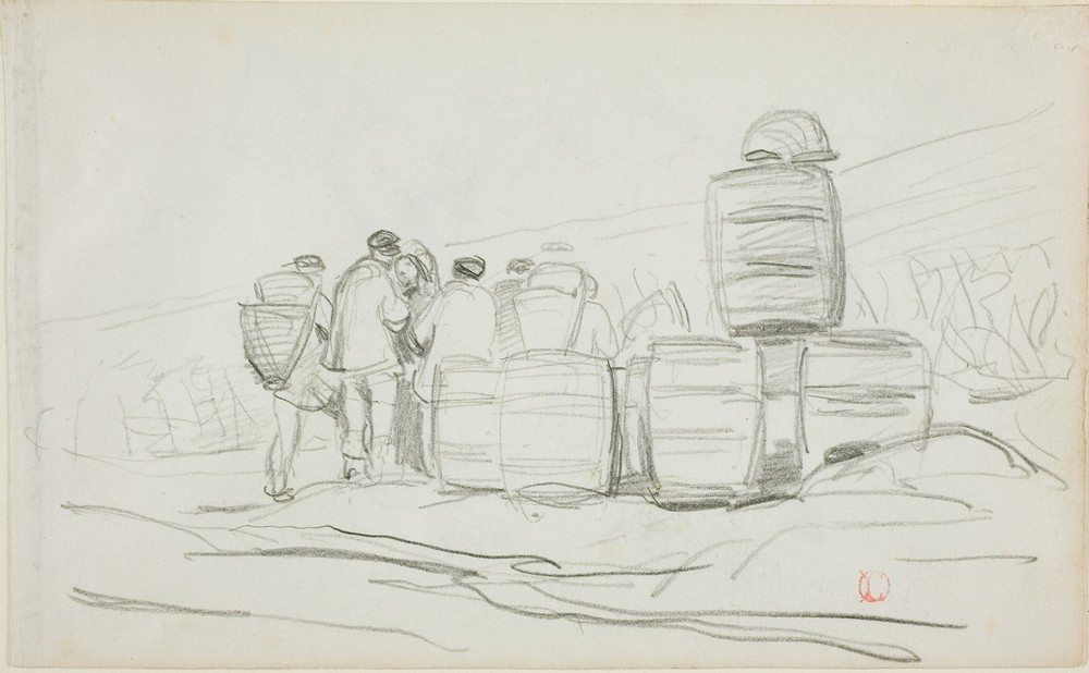 Two Studies of a woman Gleaning (c. 1863)