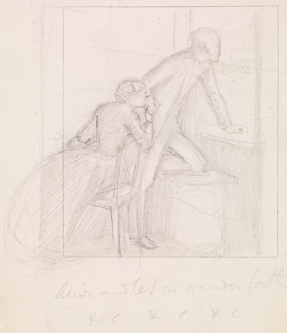 Tennyson’s The Miller’s Daughter – Study for Husband and Wife in Arise and Let us Wander Forth (1855-56)