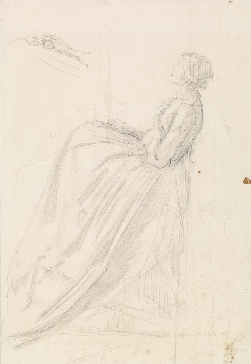 Female – Sketch of a Seated Woman Holding Lamp