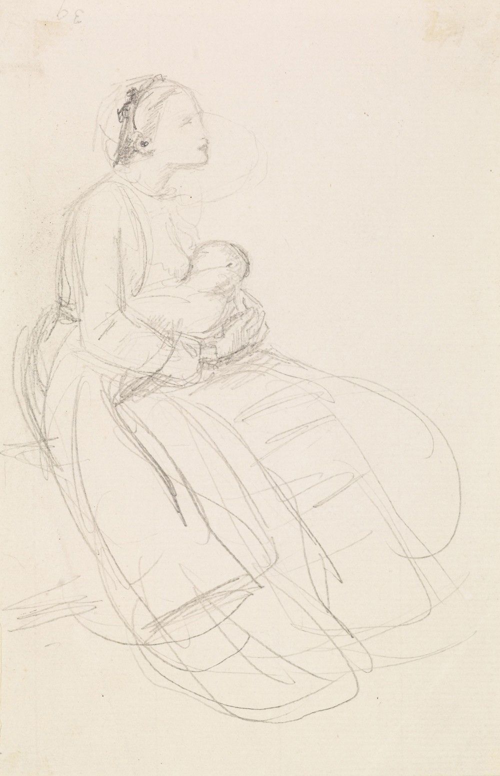 Female – Sketch of Mother breastfeeding her Baby