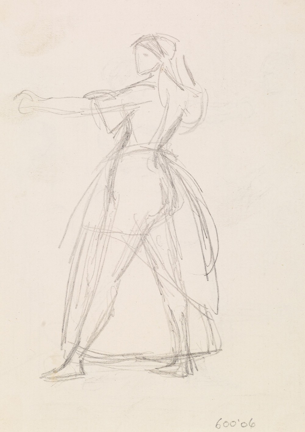 Female – Study of a Woman in a threatening Attitude, Arm raised (1851-2)