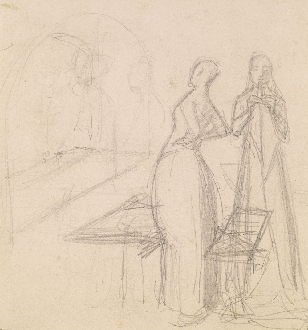 Mariana – Figure Sketch and Sketch of a Woman folding Cloth