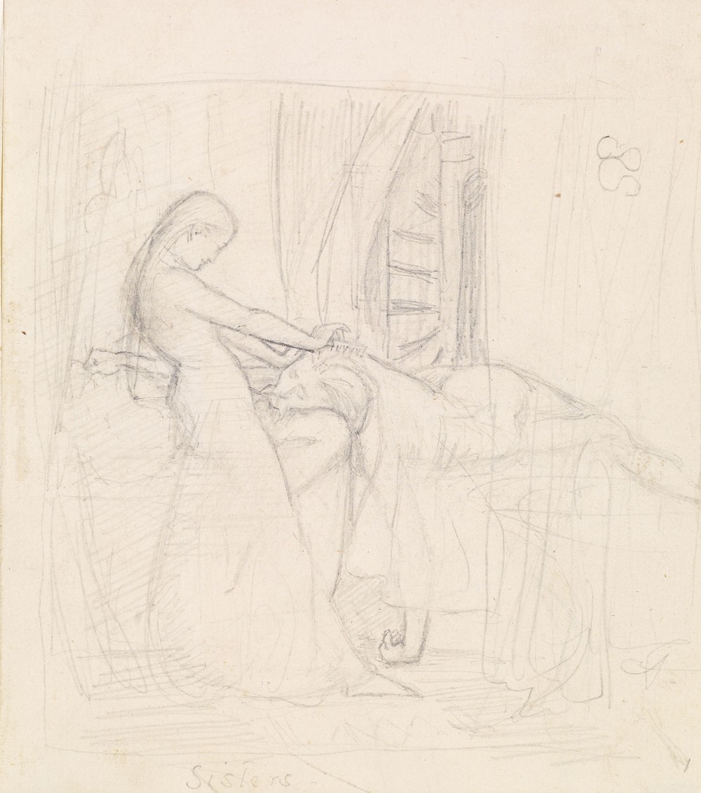 Tennyson’s The Sisters – Figure Sketch (1855-56)