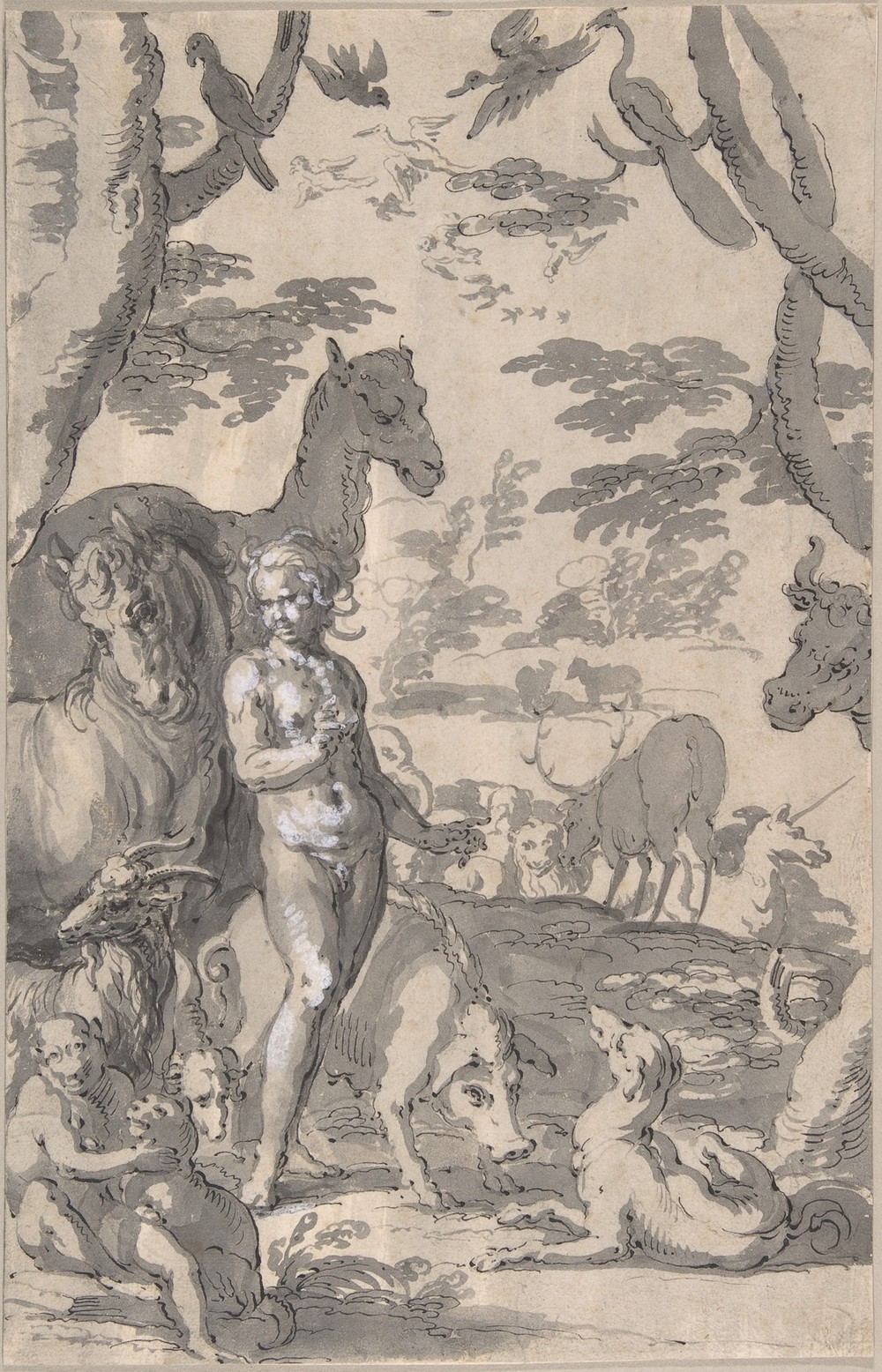 Adam in the Garden of Eden, Naming the Animals (ca. 1605–10)