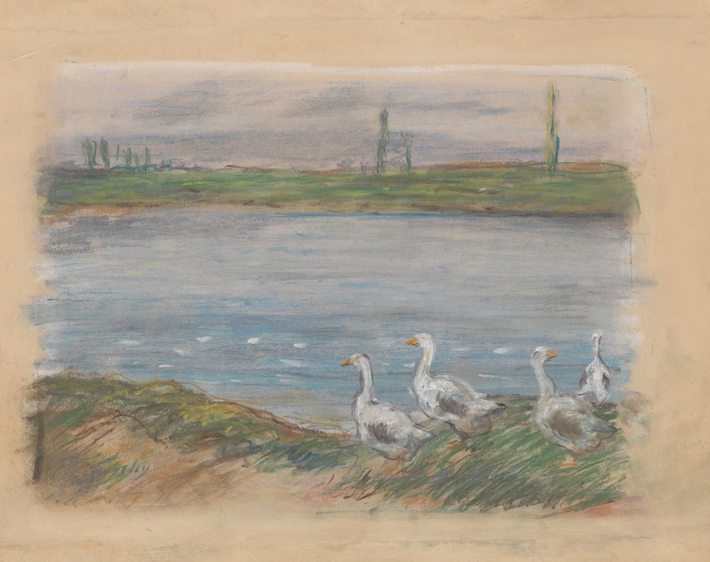 Four Geese By a Pond (19th century)