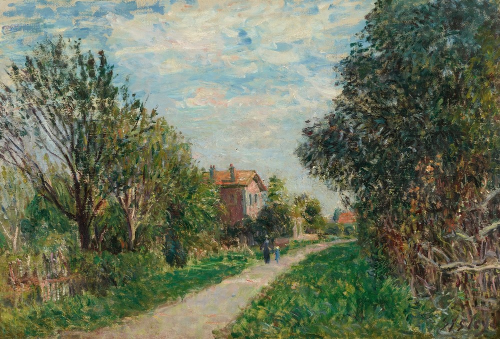 Femme et enfant sur le chemin des près, Sèvres (circa 1879)