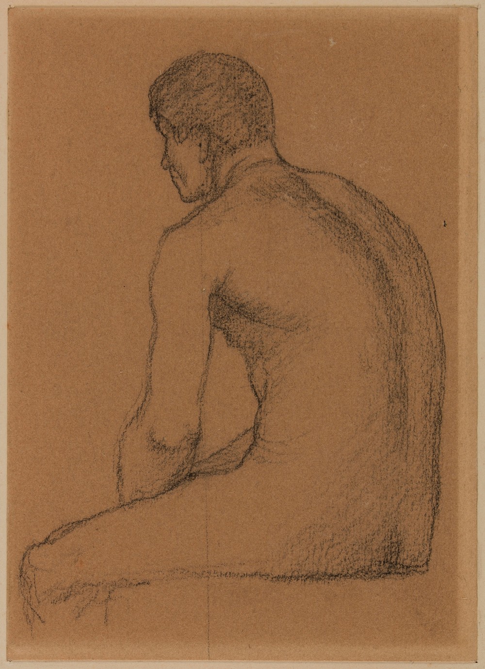 Homme assis nu, de dos