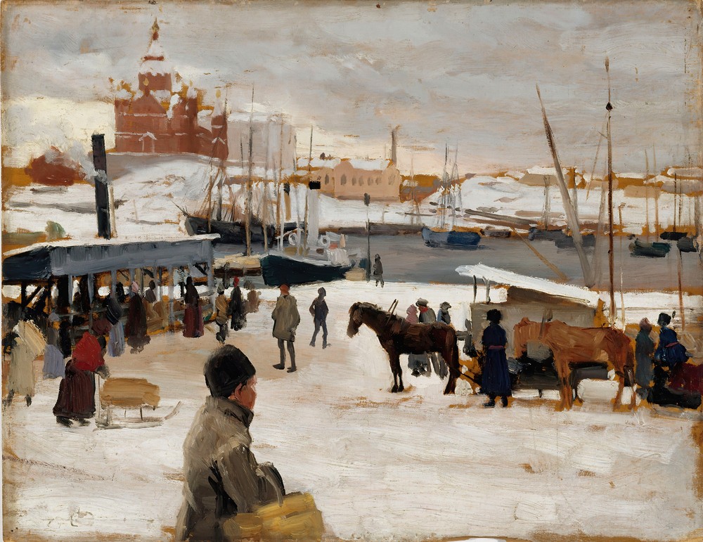 Winter Day in Helsinki Market Square