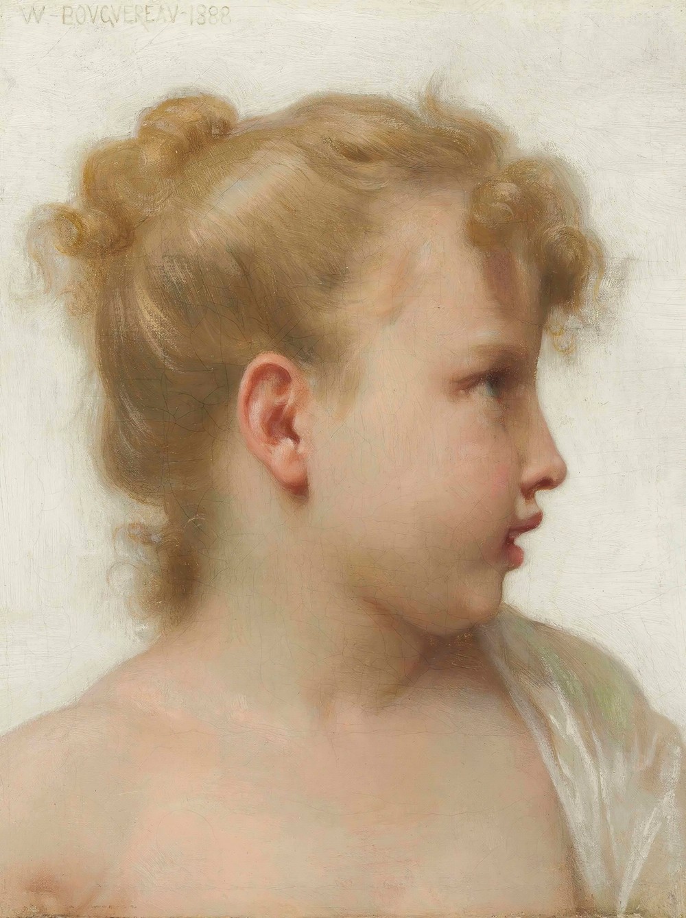 Etude; tête de petite fille (visage de profil)