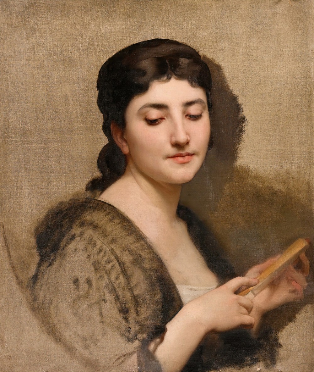 A Young Woman with a Fan