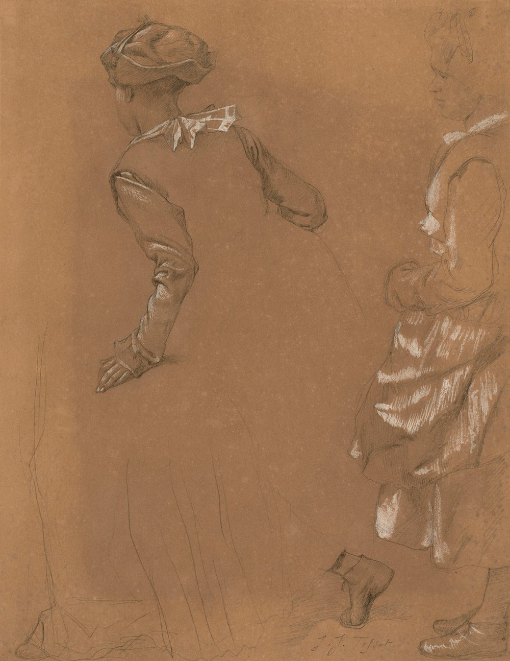 A study of two girls in North European 16th Century dress
