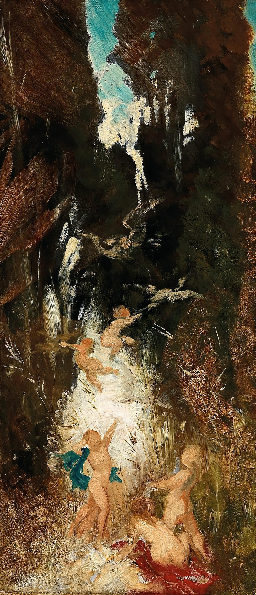 Putti Near A Forest Brook (C. 1870)