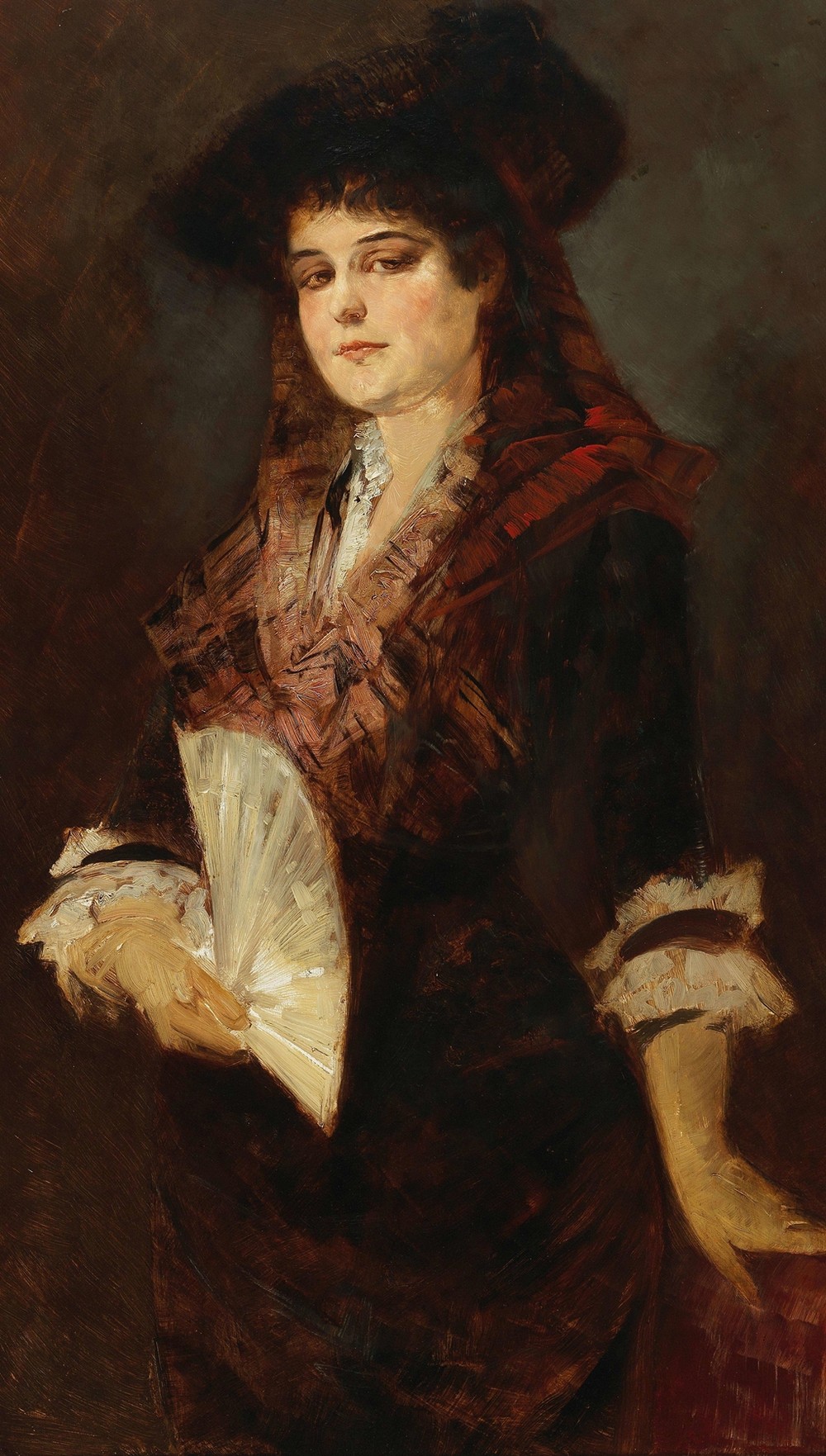 Portrait Of A Lady With A Fan