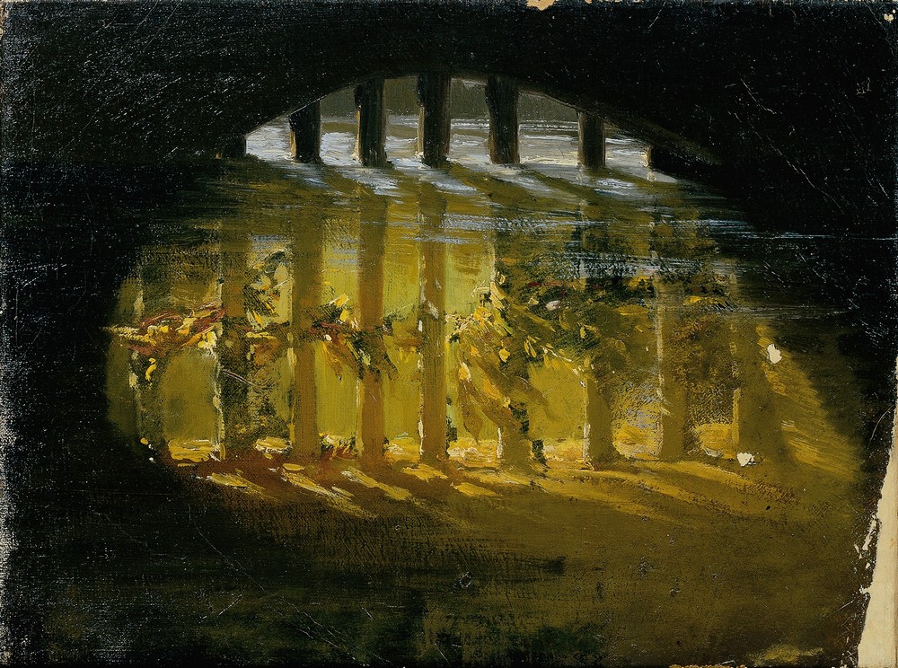 Motiv aus dem Hellbrunner Schloßpark (1850s)