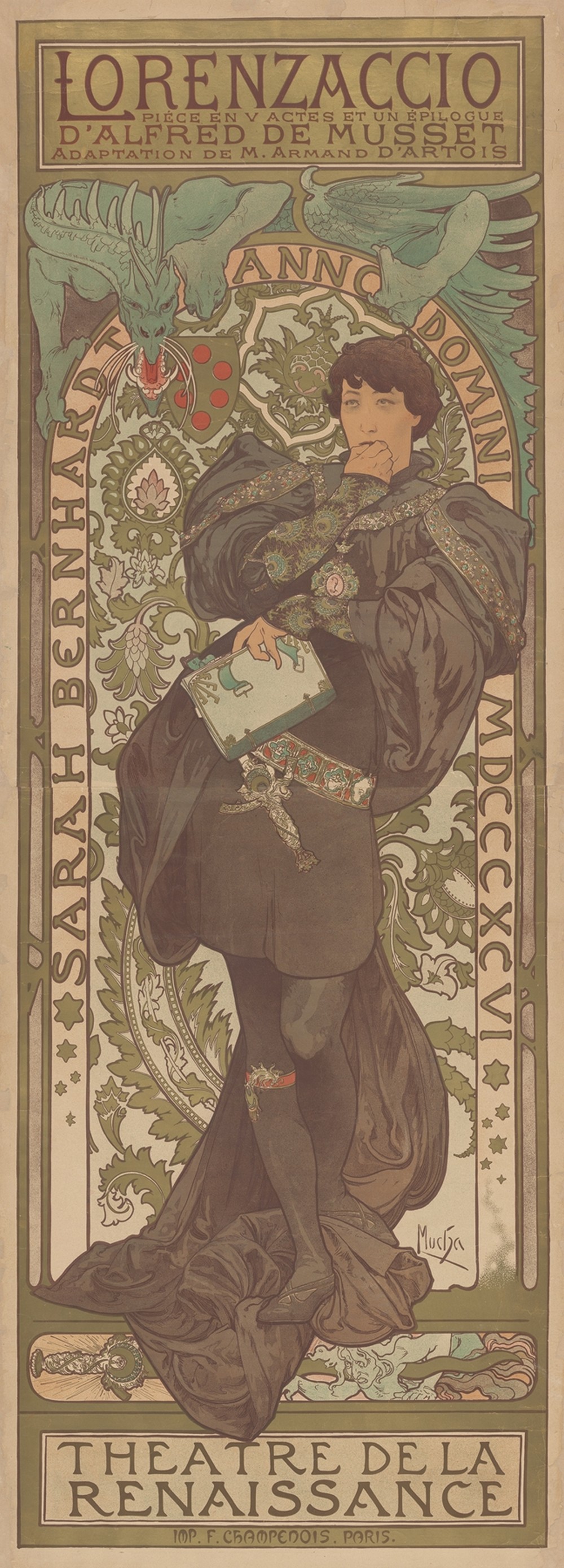 Sarah Bernhardt in Lorenzaccio, Theatre de la Renaissance