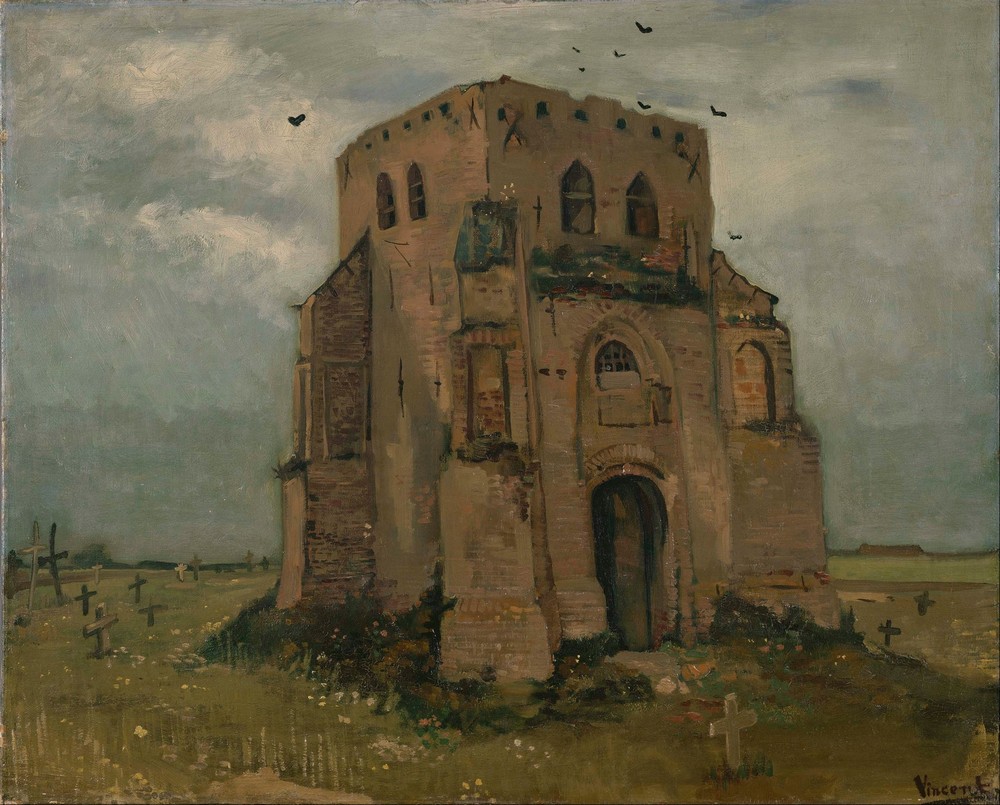 The old church tower at Nuenen (`The peasants’ churchyard’)