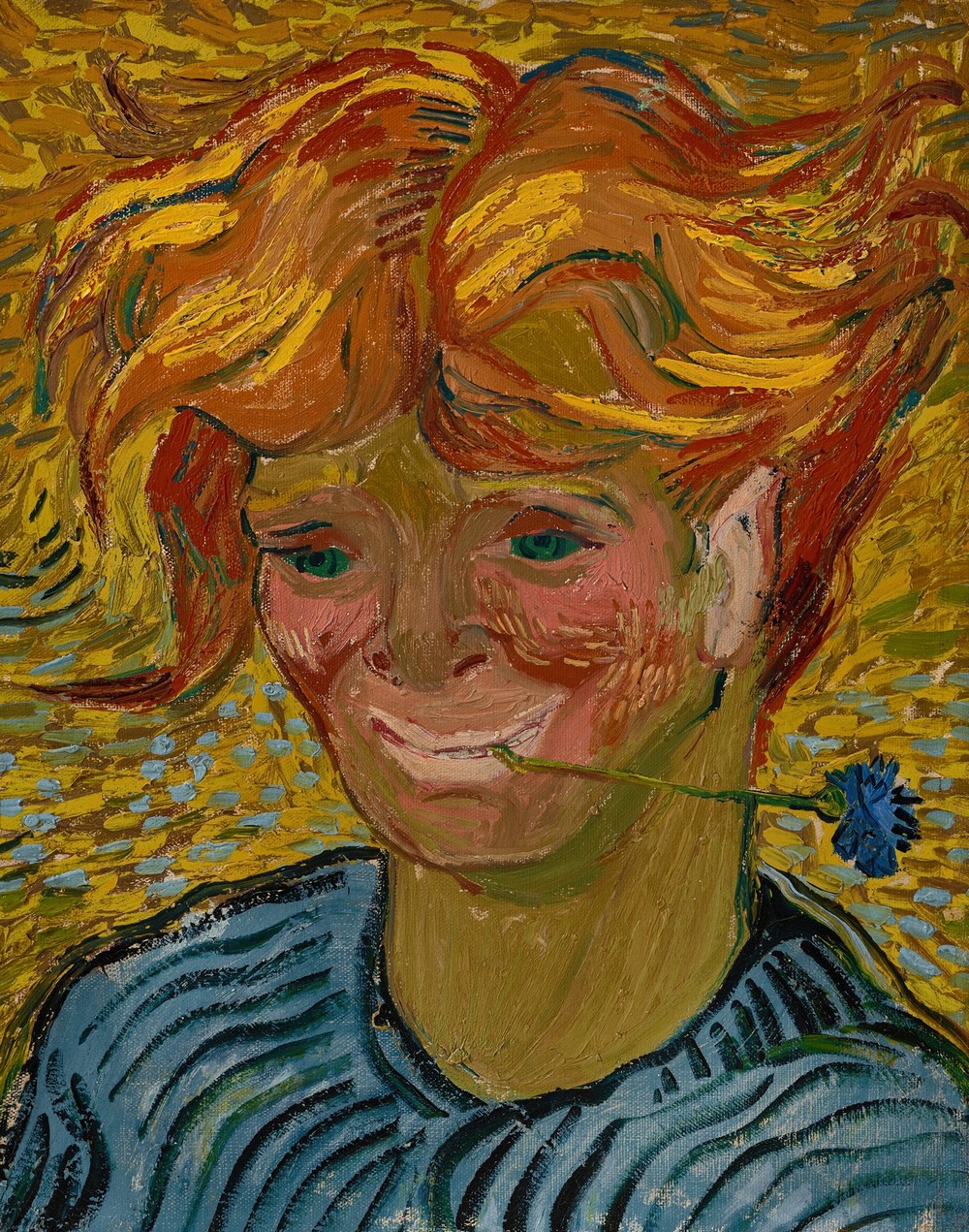 Jeune homme au bleuet