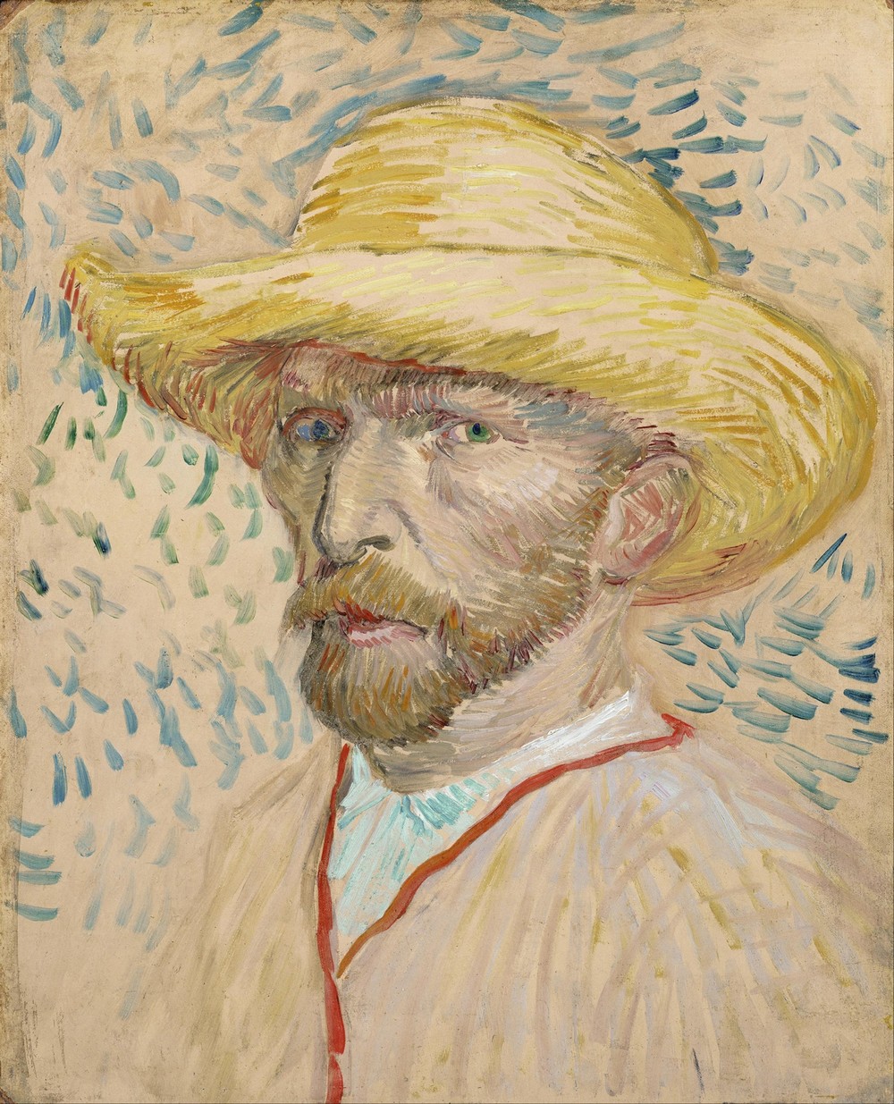 Self-portrait with straw hat