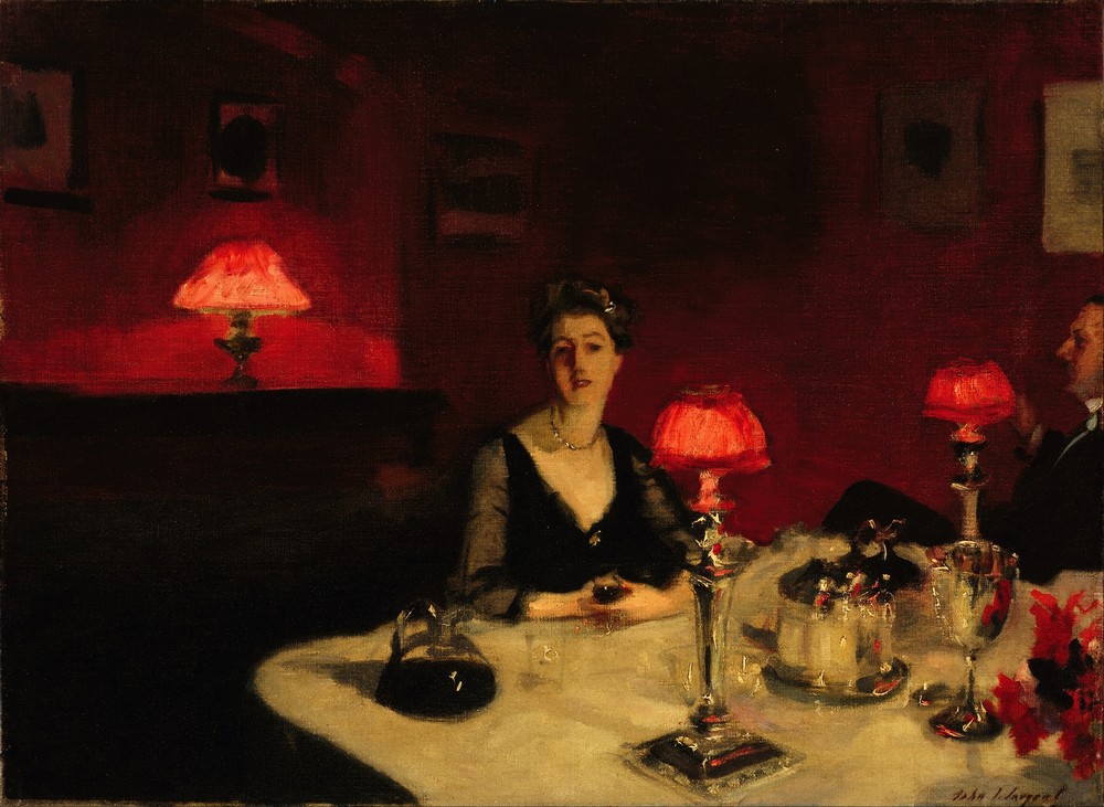 Le Verre De Porto (A Dinner Table At Night)