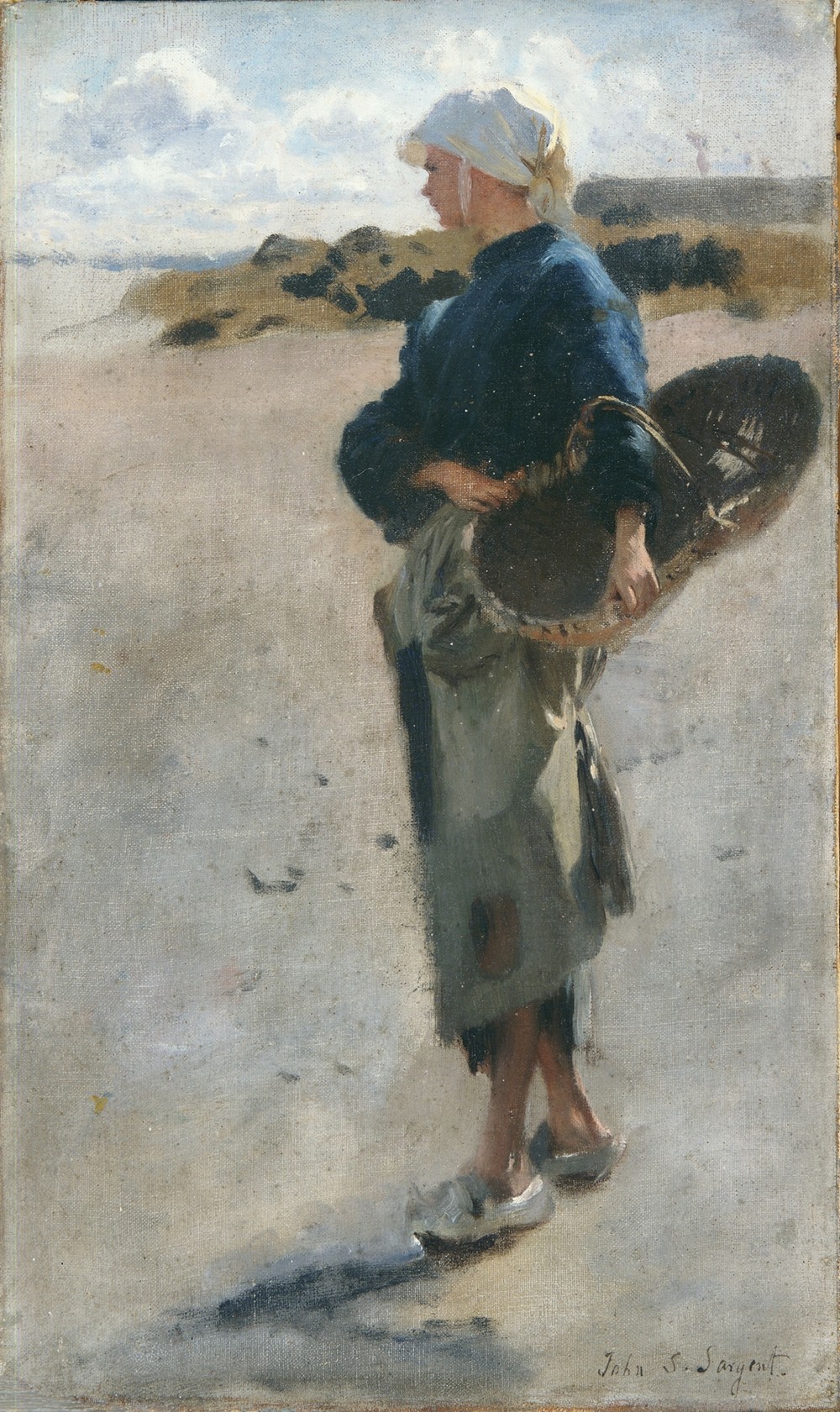 Breton Girl with a Basket, Sketch for ‘Oyster Gatherers of Cancale’
