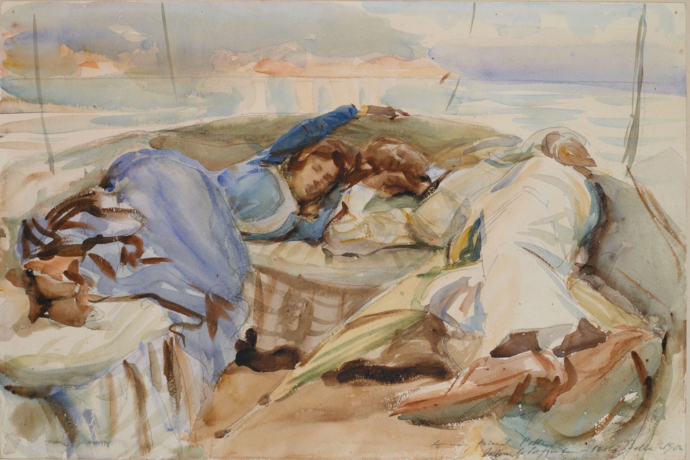 Two Figures in a Boat, Isola Bella, Italy