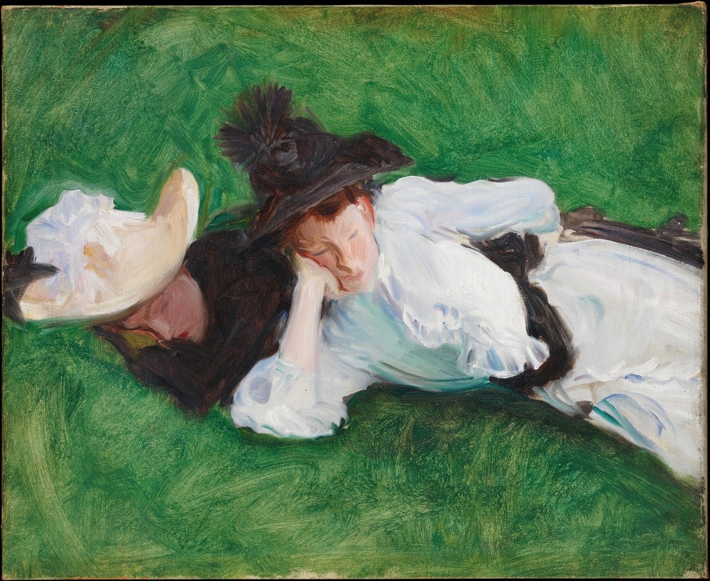 Two Girls on a Lawn (circa 1889)