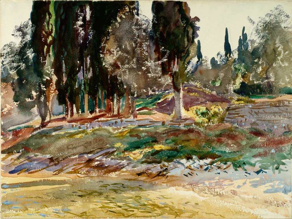 Cypress Trees at San Vigilio, Lake Garda (between 1856 and 1925)