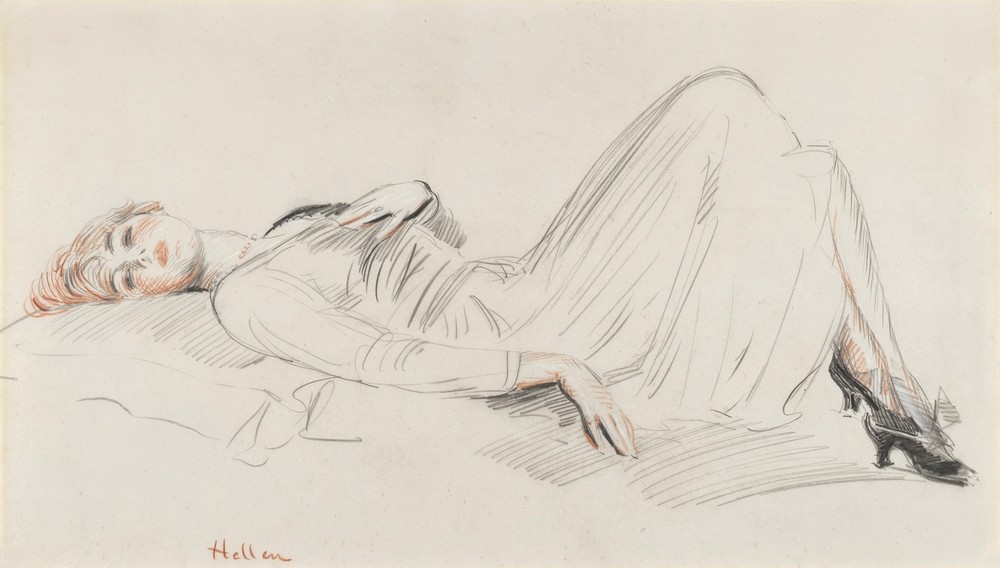 Jeune femme allongée