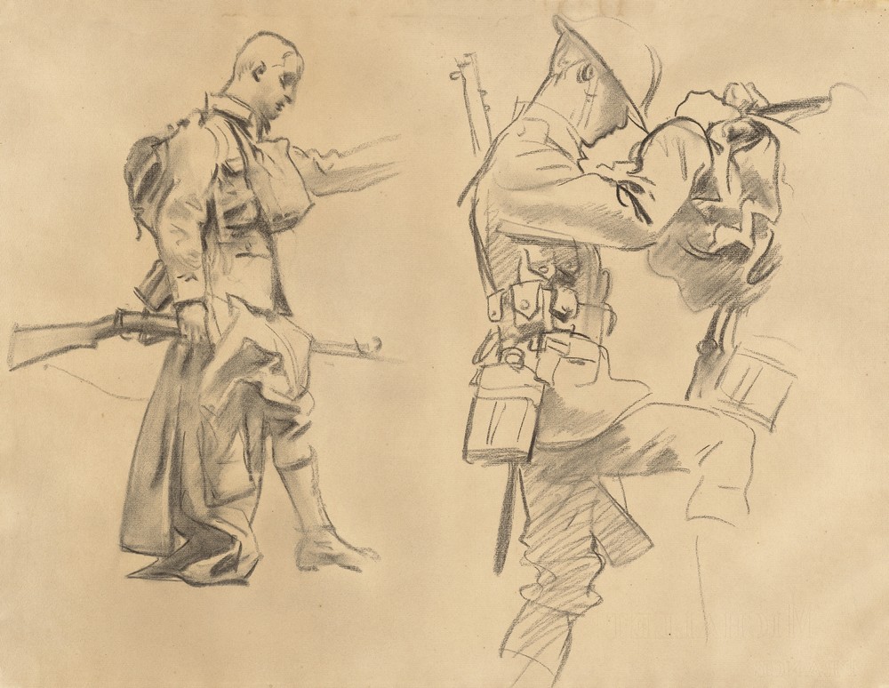 Studies for ‘Gassed’ (recto)