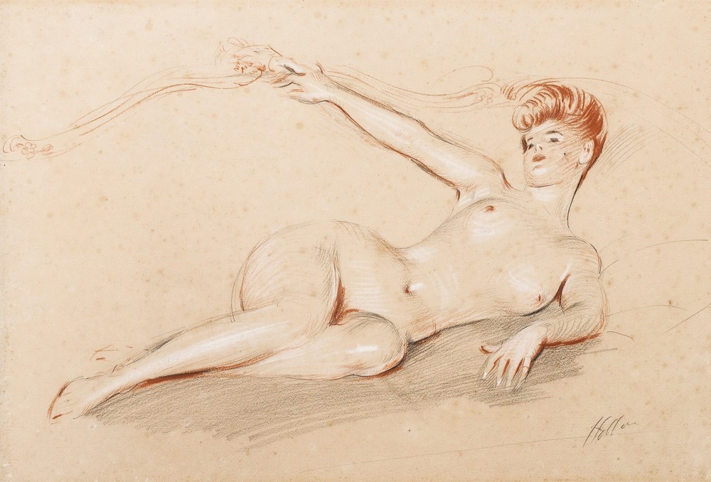 Lying Nude On A Sofa