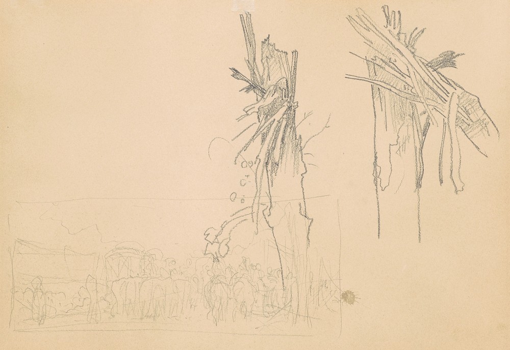 Two Shattered Trees; and Study for ‘The Road’ (verso)