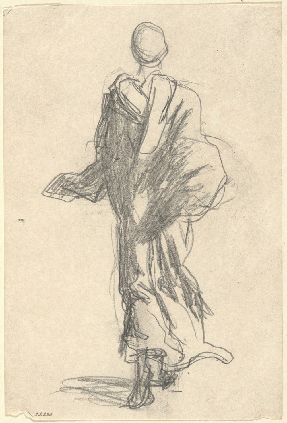Rear View of a Draped Figure