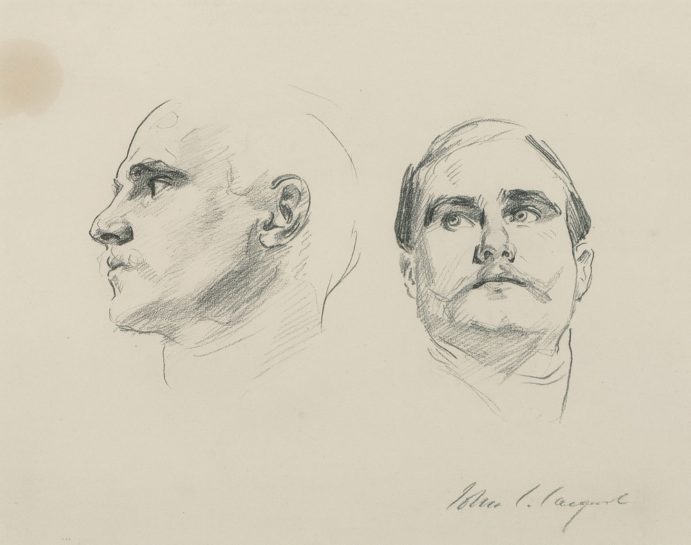 Two Studies of the Head of a Man (circa 1920)